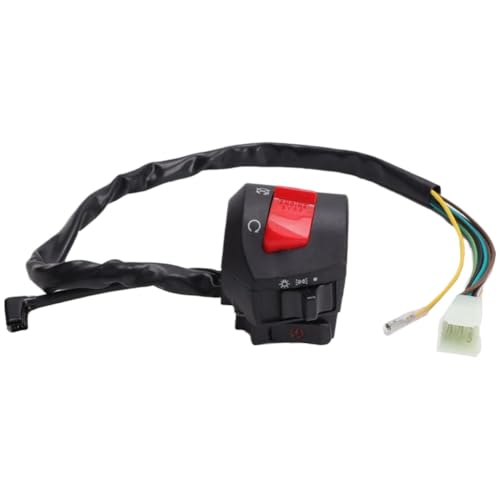 Motorcycle Handlebar Switch Assembly 22mm Left Right Controls with Choke Horn Turn Headlight Electric Start Compatible with Universal 22mm Handlebars(Left) - color: left