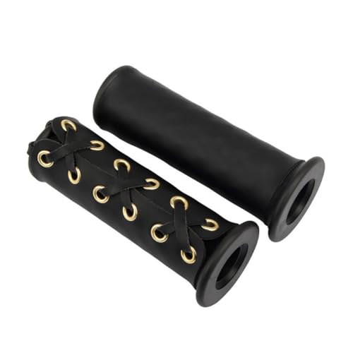 A Pair of PU Leather Bike Handlebar Grips Protector Antislip Handle Bar Protective Cover for Bikers,Motorcycle,Electric Bicycle - color: black