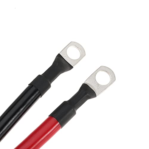 4 AWG Battery Cable 4AWG Gauge Pure Copper Battery Inverter Cables with 3/8 in Lugs Both Ends Power Inverter Wire Set for Automotive Solar Marine Boat RV Car Motorcycle Red and Black (4FT) - size: 4ft