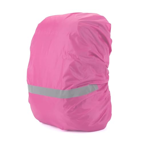Backpack Rain Cover Waterproof Backpack Cover Solid Color Reflective Night Cycling Rain Suitable for 18L-25L Small - color: Pink08 S(18L-25L)