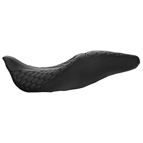C.C. RIDER Octogon Highway 2-up Motorcycle Seat Driver Passenger Touring Seat for Harley Davison Electra Glide Classic Street Glide Road Glide 2009-2023 - color: Seat-Black