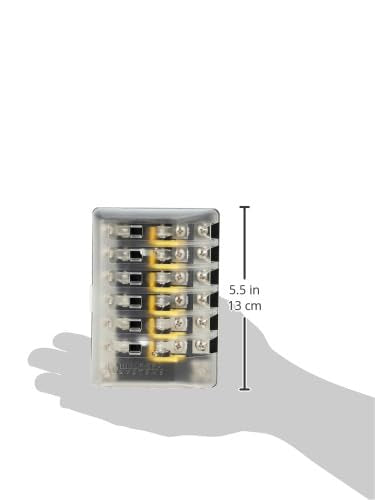 Blue Sea Systems 5015 Fuse Block AGC 6-CIR W/Ground , 3.5'' x 5.0''