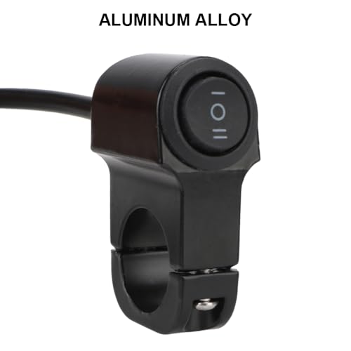 Wai Danie 22mm 7/8in Aluminum Alloy Motorcycle Handlebar Headlight Switch Three-Position Waterproof Switch 12V Fog Spotlight Retro Switch for Motorcycle Bike ATV UTV Scooters - size: Black(1Pcs)