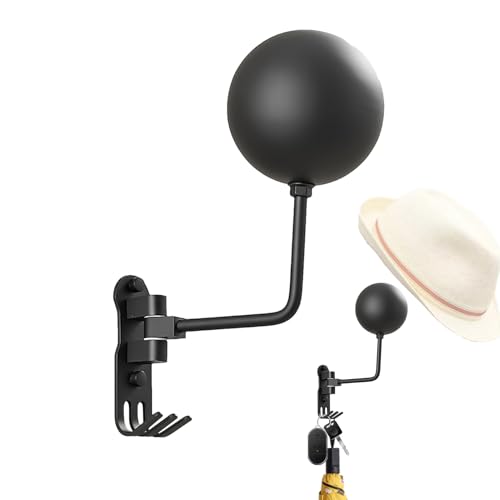 Wall Mounted Helmet Stand – Motorcycle Storage Hanger, 180 Degree Swivel Organizer | Display Rack, Metal Holder With Hooks For Jackets, Cycling Gear, Garage Equipment Storage
