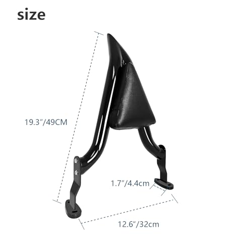 16" Black Road Glide 3 & Freewheeler Sissybar Pad Motorcycle Passenger Backrest Sissy Bar for Harley Davidson FLRT FLTRT 2015-2024 - color: Black