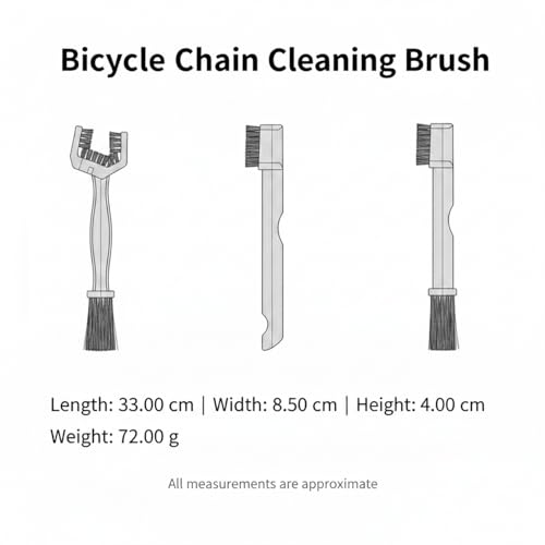 Bicycle Chain Cleaning Brush, Double-Headed Drivetrain Scrubber for Bike and Motorcycle Maintenance, PP Plastic Tool for Grease and Grime Removal (1 PC) - color: Black