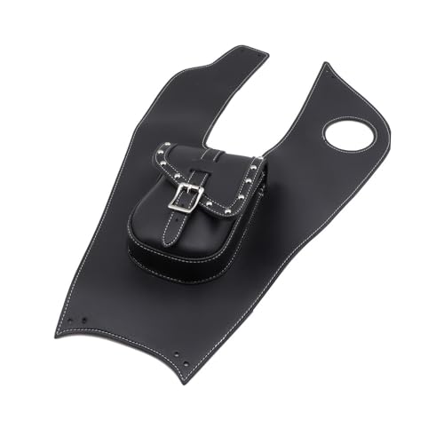 Motorcycle Black Artificial Leather Tank Cap Panel Bag Gas Tank Bag For Yamaha V-Star XVS650 1999-2007