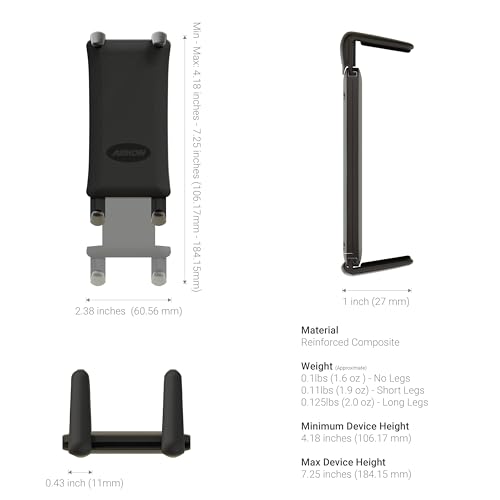ARKON Mounts - Car Phone Holder | Secure Grip | Heavy Duty | Drill Base Car Phone Mount | Spring-loaded holder expands up to 7.25 inches | For iPhone, Samsung, Google, Nokia, and other Smartphones