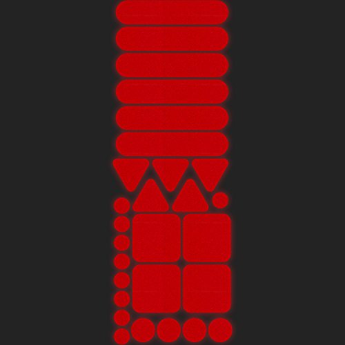LiteMark Reflective Sticker Pack – Bicycle, Motorcycle & Helmet Reflectors for Safety & Night Visibility (Red, Pack of 51 Pcs) - color: Red