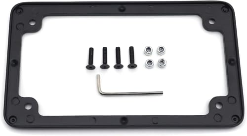Billet Aluminum Motorcycle License Plate Frame 7x4 Inch Black Finish Fits Custom Chopper Springer Mini Bike Universal Axle Mount Applications - color: Black, size: Classic