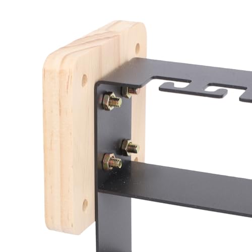 Keenso Motorcycle Helmet Holder, Wall Mount Storage Rack for Riding Gear with Solid Wood Iron Design, Space Saving Multifunctional Hanger for Helmets Clothes Gloves