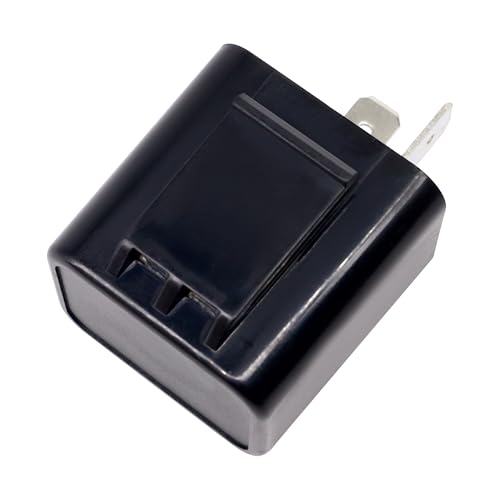 HiSport 12V 2 PIN Adjustable Electronic Flasher Relay Compatible with Honda Grom 125, Kawasaki ZX6R, 250R, Ninja 300, Z300, Black Blinker Relay Fix for LED Turn Signal Light Bulbs 1PCS