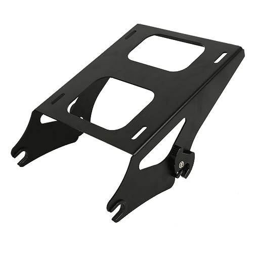 TCMT King Motorcycle Trunk Box Backrest & Black Luggage Rack Mount Rack Fit for Harley 2014-2025 Touring CVO Road King Road Glide Street Glide Electra Glide Pack - color: Style C Black 2 Up Rack#1