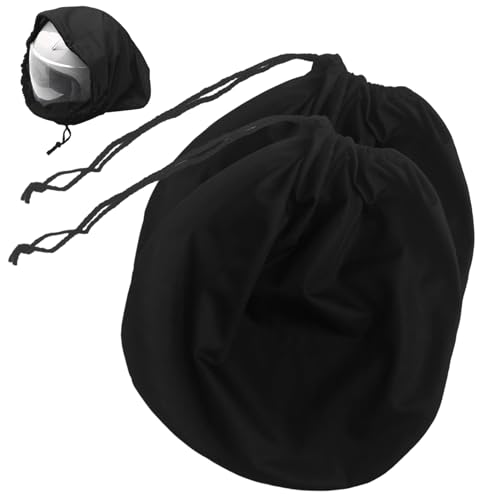 2 Pack Motorcycle Helmet Bag, Lightweight Drawstring Storage Bag, Large Capacity Protective Carrying Bag for Motorcycle, Bicycle, Ski, Hockey & Sports Helmet (Black)