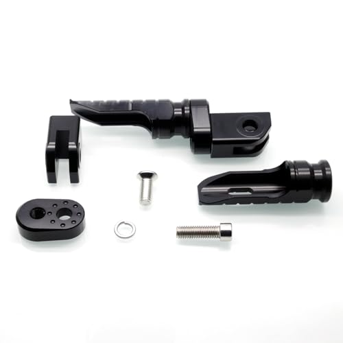 MZS Motorcycle Foot Pegs Front 360° Roating Rider Footpegs Black CNC Compatible with Daytona 675/R, Street Triple R/RS/RX/S, Speed Triple/R/RS/S, Speed Triple 1200 RR/RS, Speed Twin, Trident 660 - size: Daytona 675/R, Street Triple/Triple, Trident 660