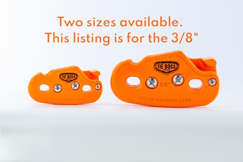 Tie Boss - 3/8 Inch, Heavy Duty, (300 lbs Working Load Limit), Weather Resistant, Tie Down, Rope Tightening System, (w/15 ft Rope) - Orange - color: Orange