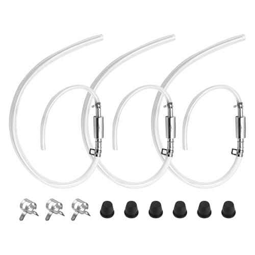 3Pcs Brake Bleeder Kit, Brake Fluid Bleeder Hose with One-Way Check Valve, Universal Brak-e Fluid Deflerator Brak-e Clutch Flui-d Bleeding Tool for Car, Motorcycle, ATV, Scooter(COLOR:Clear)