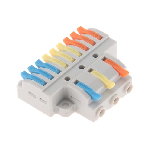 DIANN 10pcs Lever Wire Connectors 3 in 9 Out Circuit Inline Splices Electrical Wire Connector 28-12 AWG Quick Connect Splice Wire Connectors - style: 3 in 9 out