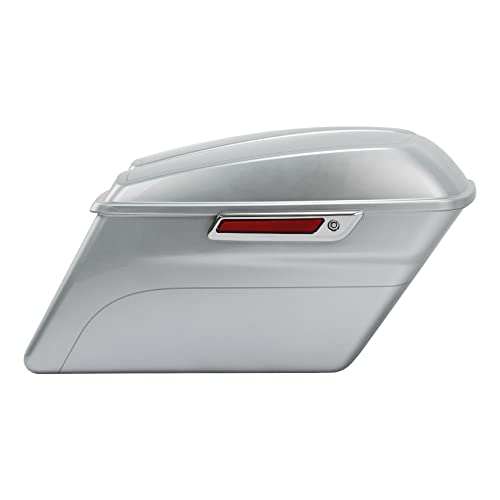 HR3 Brilliant Silver Pearl Hard Saddlebags Compatible with 2015 Electra Glide Ultra Classic FLHTCU (Replace for OEM) Fit for 2014-2023 Harley Touring Models - color: Brilliant Silver Pearl