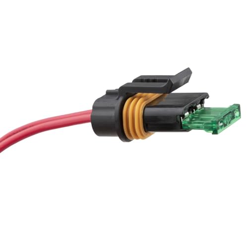 6 Pack Inline Fuse Holder 30 AWG 12 Gauge Waterproof 30A Blade Fuse Holder with Cover for Vehicle, Marine, Heavy Duty Bus Power System