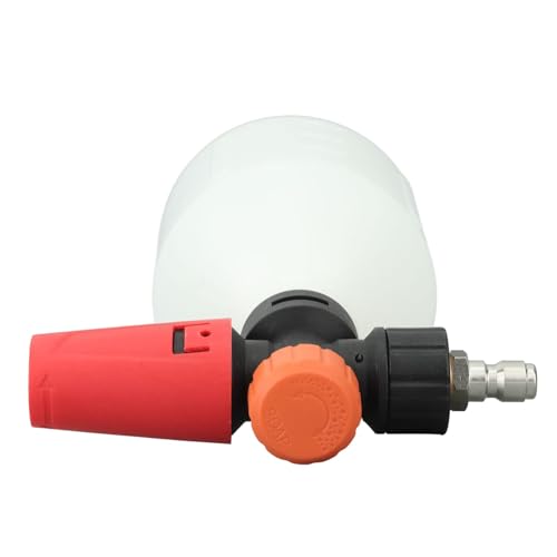 Foam Cannon Pressure Washer, Adjustable Snow Foam Sprayer Cleaning Kit for Cars Trucks 1/4 Inch Quick Connector Brass Plastic 500ML Round 1 Pack