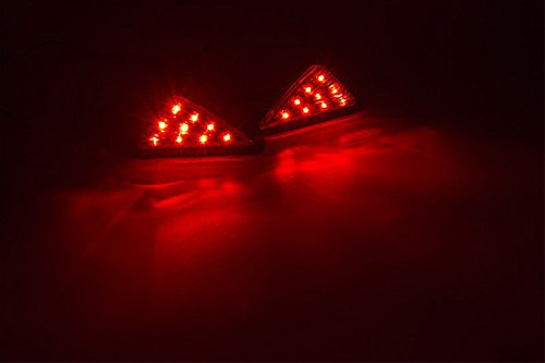 Triangle Flush LED Motorcycle Turn Signals Blinkers Indicator Lights 1 Pair (Red) - color: Red