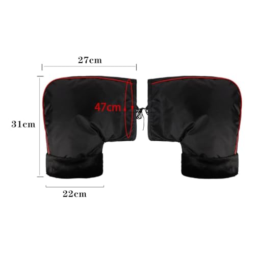 XGOPTS Winter Waterproof ATV Hand Muffs ATV Gloves Windproof Snowmobile Handlebar Covers Motorcycle Gloves Thicken Thermal Grip Handlebar Gauntlet Mitts Hand Warmer Covers - color: Black Small