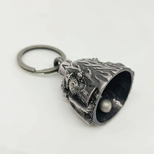 Dream Apparel Motorcycle Bell Guardian Angel Drive Away Gremlin, Biker Bell for Men Women Rider Riding, Good Luck Gift - color: Dog and Fire Dept
