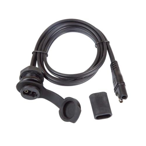Tecmate OptiMATE Cable O-40, Weatherproof SAE socket, panel mount, Black - style: OptiMATE PANEL MOUNT: SAE to SAE - 40"
