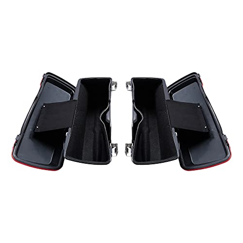 SLMOTO Red Hard Saddlebag Fit For Touring Road King, Road Glide, Street Glide, Electra Glide, Ultra-Classic FLT, FLHT, FLHTCU, FLHRC 1994-2013 - color: Red
