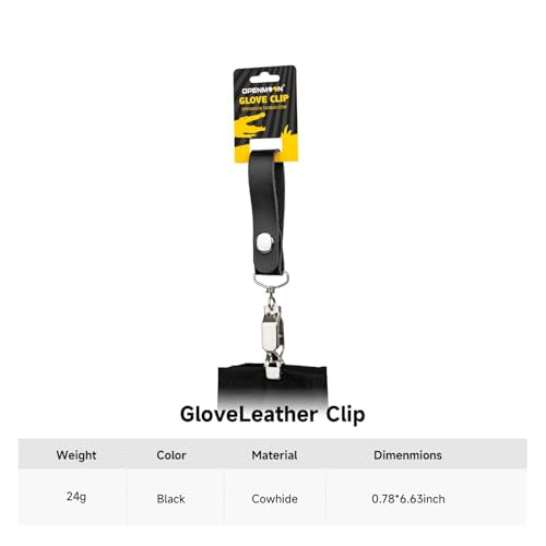 OPENMOON Portable Glove Leather Clips (Black) - color: Black