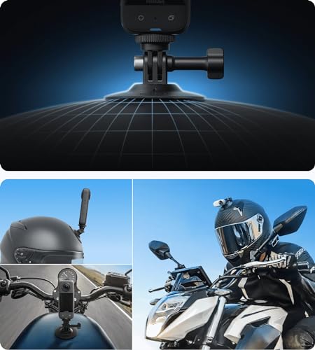 Insta360 Motorcycle Bundle New Version - Complete Mounting Kit X4/X3/X2/X 360 Cameras | Compatible with ACE/ACE PRO/GO 3/ GO2/ONE R/RS, DJI OSMO Action 4/3/2 and GoPro 12/11/10/9/MAX, Black - style: Motorcycle Bundle