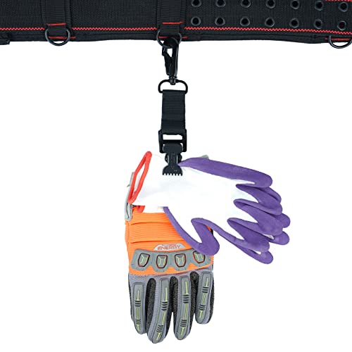 MELOTOUGH Firefighter Glove Strap | Work Glove Holder Clip with Glove Leash Swivel Snap Hook,Alligator Clip - color: Black