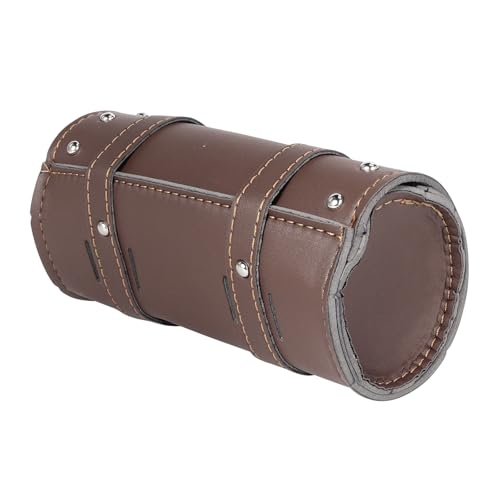 Motorcycle Cruiser Tool Bag Fork Front Fork Bag Waterproof Handlebar Motorcycle Saddlebag Fit for Honda Suzuki Yamaha (Brown)