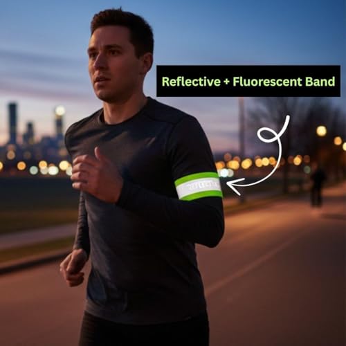 ReflecToes Reflective Bands High Visibility Hi-Vis Straps for Running, Cycling & Walking, Adjustable 5-16" Reflective Gear for Arm, Ankle, Wrist or Leg - 360° Night Safety Reflector