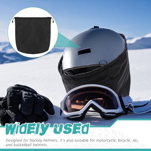 Motorcycle Helmet Bag with Soft Lining & Drawstring Closure, Waterproof Helmet Storage Bag, Large Capacity, Lightweight for Riding Hockey Welding Bicycle Dirt Bike Gear - color: Black