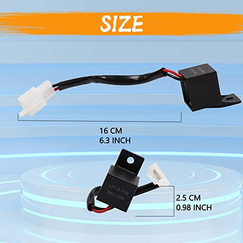 2 Pins LED Flasher Relays Fix Compatible with Motorcycle Turn Signal Hyper Flash Compatible with Honda Scooter Moped ATV Dirt Bike