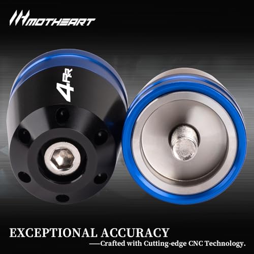 Motorcycle Handlebar End Weights For Ninja ZX-4RR 2023-2025 Heavy Duty Stainless Steel & Aluminum Bar Ends with Vibration Dampers Universal 8mm Fit Accessories (Blue) - color: Blue