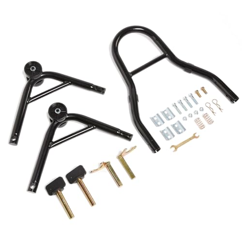 Motorcycle Stand Front Rear Wheel Lift Combo Swingarm Spool Peddock Stands for Yamaha Honda Kawasaki Suzuki U+L Black