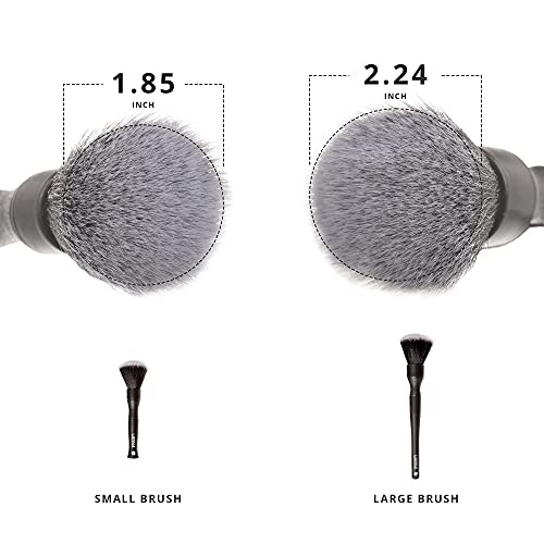 Ultra-Soft Detailing Brush Set with Microfiber Cloth for Scratch-Free Cleaning and Detailing of Delicate Surfaces Interior Exterior Automotive, Leather, Infotainment Screens, Electronics, Black