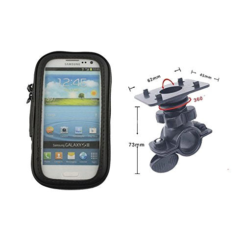 Universal 360° Switch Waterproof Bike Bicycle GPS Case Motorbike Stand Phone Holder Mount for Smartphone Up to 4.7-5.2 Inch (XL(5.3"-6.2")) - size: XL(5.3"-6.2")