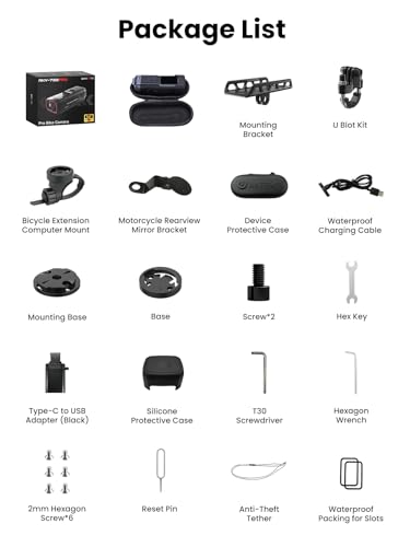 AKEEYO AKY-730Pro 4K Motorcycle/Bike Dash Cam,60FPS Action Camera with EIS Stabilization,1.14" Touchscreen, Built-in GPS, IP66 Waterproof, Up to 6 Hours of Battery Life,Loop Recording,Parking Monitor