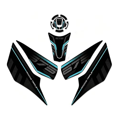 Blue Motorcycle Gas Tank Stickers Fuel Tank Cover Protector Compatible with CFMOTO 675SS/675NK 2025 2026,Custom Design,Full Protection,Anti Slip,Residue Free Adhesive,CFMOTO 675SS Accessories - color: Blue