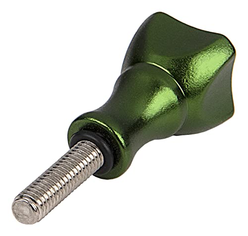 GoTough 25mm Green Metal Thumbscrew Compatible with GoPro HERO3, HERO3+, HERO4, HERO5, HERO6, HERO7 2-Prong Mounting System - color: Green, size: Short