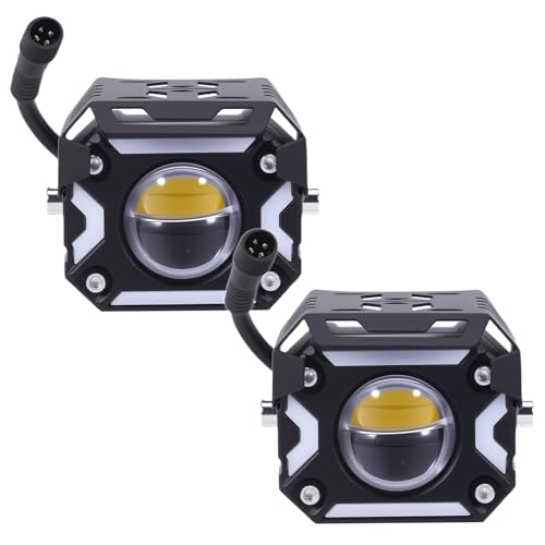 maXpeedingrods Motorcycle Auxiliary Lights with High Low Beam, 10000LM White Amber Driving Fog Lights w/DRL Turn Signal, Waterproof LED Spotlights for Motorcycle, ATV, UTV, Pickup, SUV, Truck, Pair - size: 2.5in
