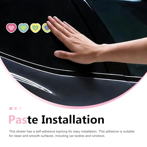 5 PCS Car Reflective Stickers, Cute Heart Shaped High Intensity Reflective Safety Decal, Waterproof & Scratch-Covering Decor Sticker, Universal for Most Cars, Motorcycles, Helmets & Bikes - size: Heart Shaped
