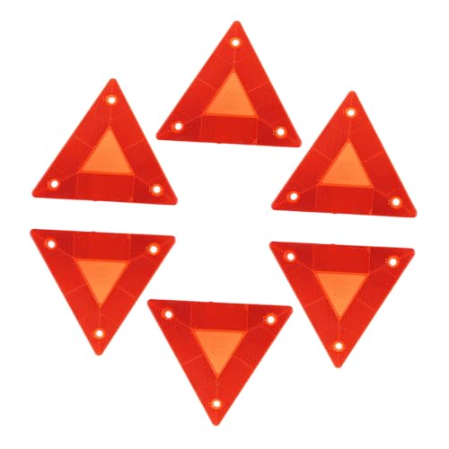 Alipis 6Pcs Slow Moving Vehicle Triangle Reflectors Durable Safety Sign Flexible Mounting for Cars Trucks Enhance Road Visibility Reduce Accidents
