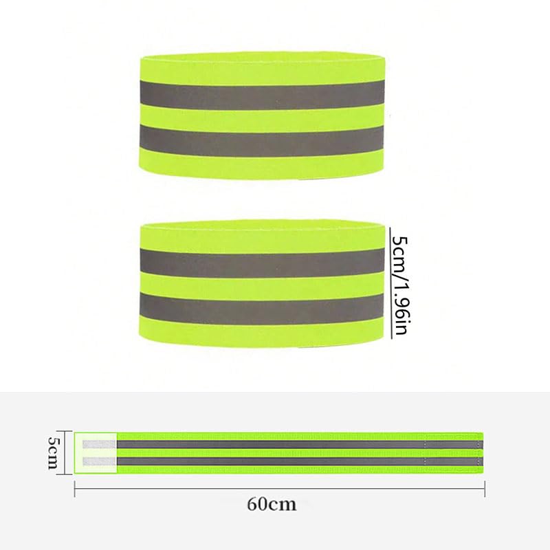 2/4 PCS Safety Reflective Belt - High Visibility Straps for Wrist, Arm, Ankle & Leg for Night Walking, Cycling & Running - color: 2 Pcs