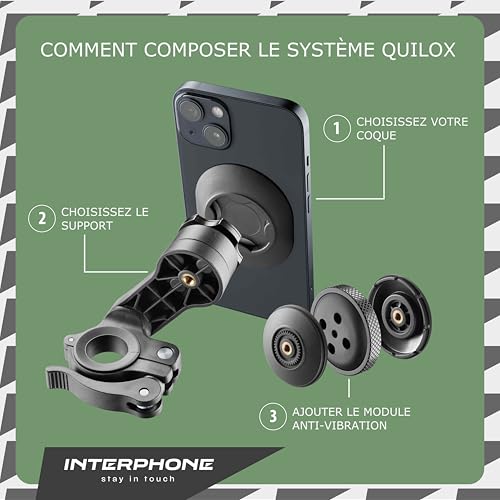 Interphone, Quiklox Universal Mobile Phone Waterproof Hardcase for Motorcycle, Bike and Car, Universal Waterproof Hard Case Smartphone with Protections on Screen and Corners, with Anti-Slip Straps - style: UNI KIT
