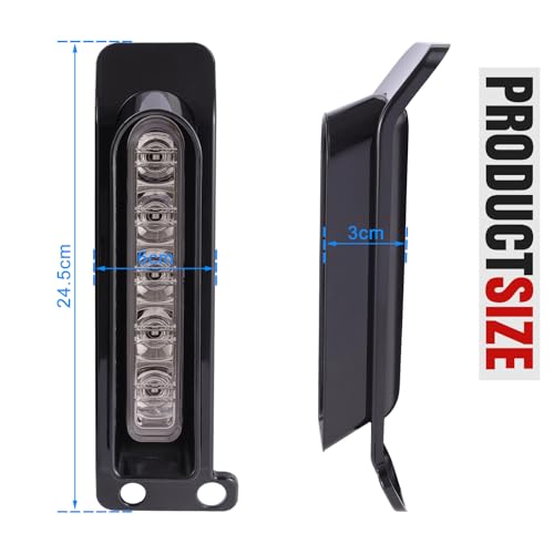LED Filler Panel Lights Rear Fender Light Motorcycle Turn Signals Brake Tail Lights Fit for Harley Touring Electra Glide Ultra Limited Road King Road Glide 2014-2024(Black Housing Smoke Lens) - color: Black Housing Smoke Lens